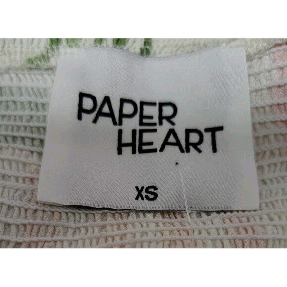 Paper Heart Blouse Size XS  Crop Floral Palm Tree 100% Rayon New - Picture 2 of 7